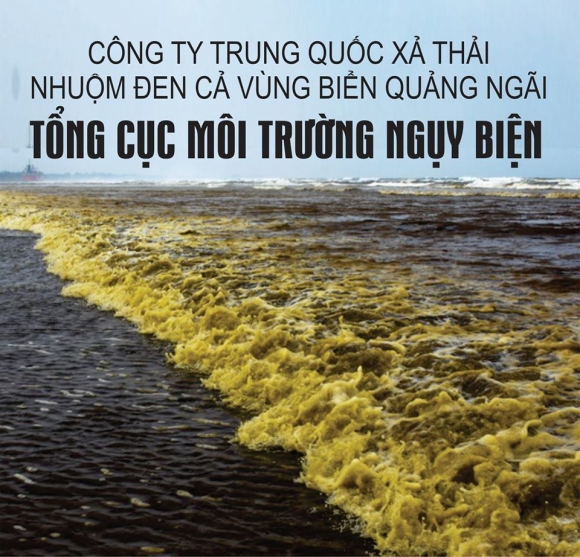 Công ty T.Q xả thải nhuộm đen cả vùng biển Quảng Ngãi, Tổng cục Môi trường nói không gây hại